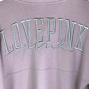 Victoria Secrets PINK 1/4 Zip Oversized Purple Sweatshirt Pullover Size Large